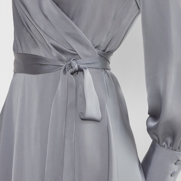 NWT! Babaton Hyde Satin Wrap Mini Dress - Picture 4 of 9